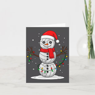 Cartão Natal Volei Boneco de Neve Chapéu do Papai Noel En