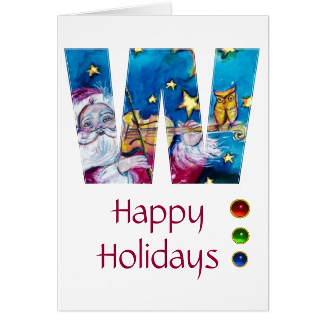 CARTÃO NATAL W CARTA/MONOGRAMA DE PAPAIS NOEIS INSPIRADOS (Frente)