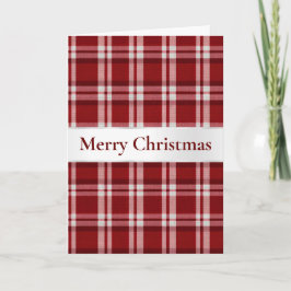 Cartão Natal Xadrez Vermelho Branco