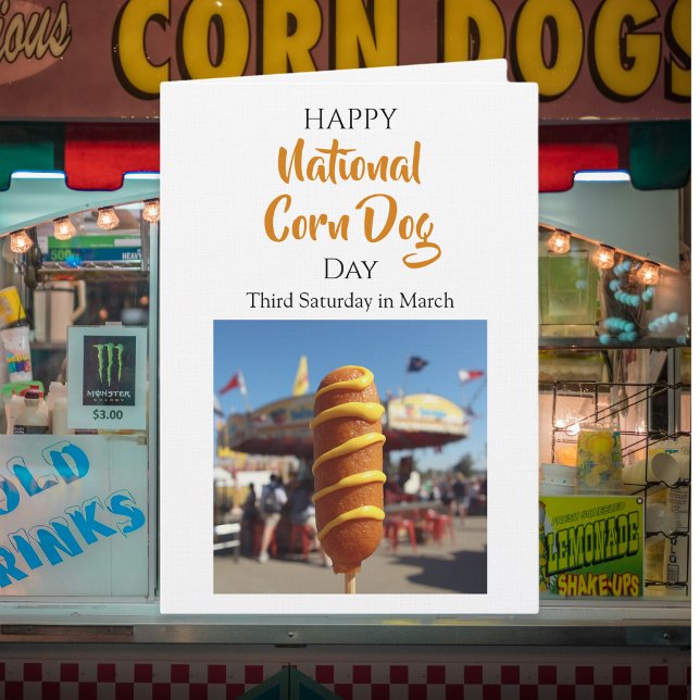 Cartão National Corn Dog Day | Third Saturday in March (Criador carregado)