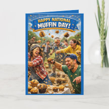 National Muffin Day Greeting Card, Muffin Fight!