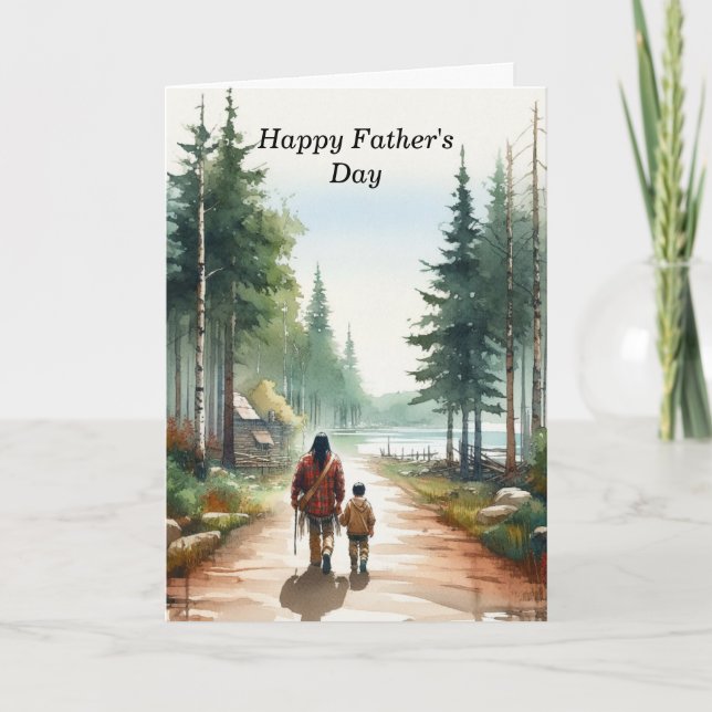 Cartão Native American Father's Day Greeting Card (Frente)