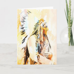 Cartão Native American Greeting Cards of Sitting Bull