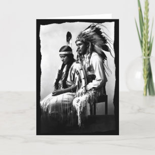 Cartão Native American Love couple Bannock Tribe Vintage