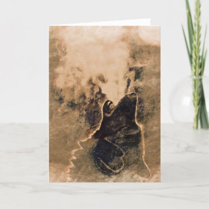 Cartão Native American Wolf Greeting Card