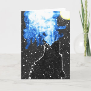 Cartão Native American Wolf Greeting Card