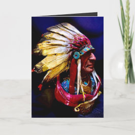 Cartão Native "Hunkpapa Chief" Folded Greeting Card