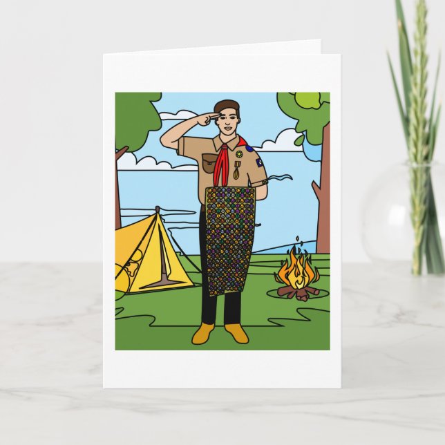 Cartão Natureza de sobrevivência dos escoteiros (Frente)