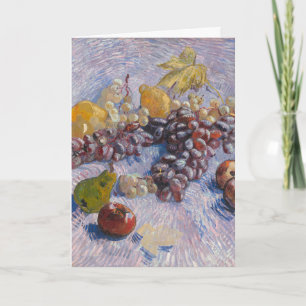 Cartão Natureza Morta com Uvas e Maçãs de Van Gogh Impres
