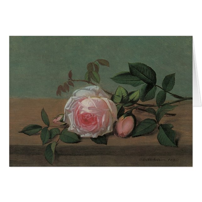 Cartão Natureza Morta Flores em uma Cornija por Otto Otte (Frente Horizontal)