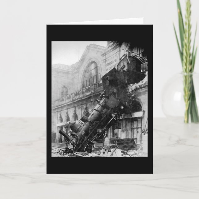 Cartão Naufrágio do comboio em Montparnasse, catástrofe n (Frente)