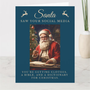 Cartão Naughn List Engraçado Papais noeis Sarcásticos Nat