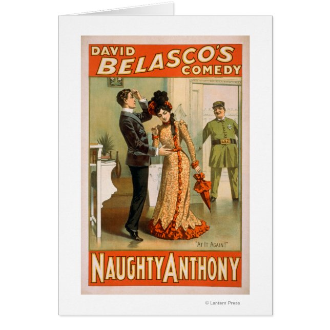 Cartão Naughty Anthony, Poster de Teatro De Novamente (Frente)
