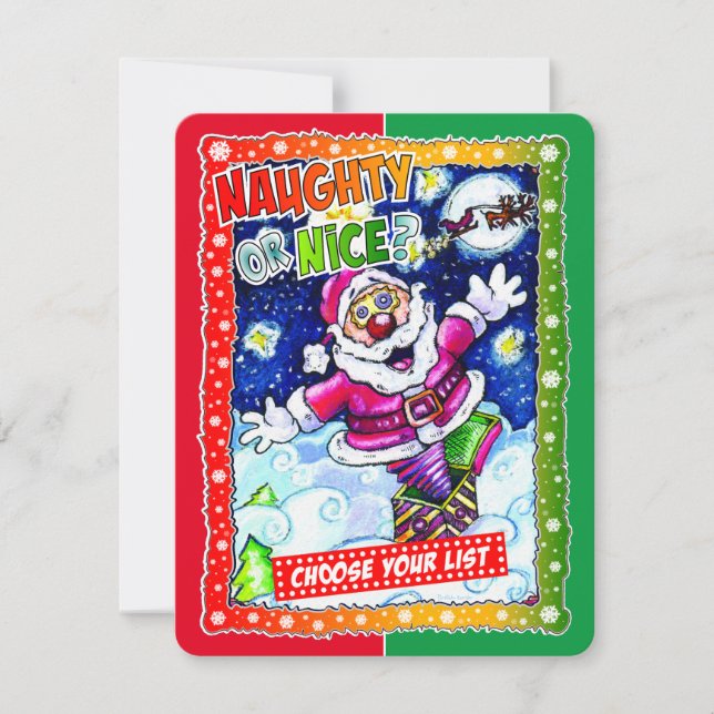 Cartão Naughty or nice, choose your list (Frente)