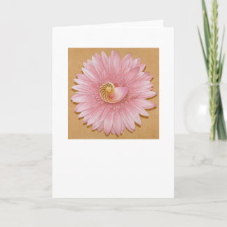 Cartão Nautilus à temperatura ambiente & flor cor-de-rosa