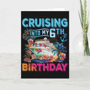 Cartão Navegando Para a Viagem do Meu 6º Aniversário Cruz
