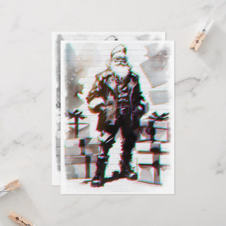 Cartão Navidad Punk (Santa pared).