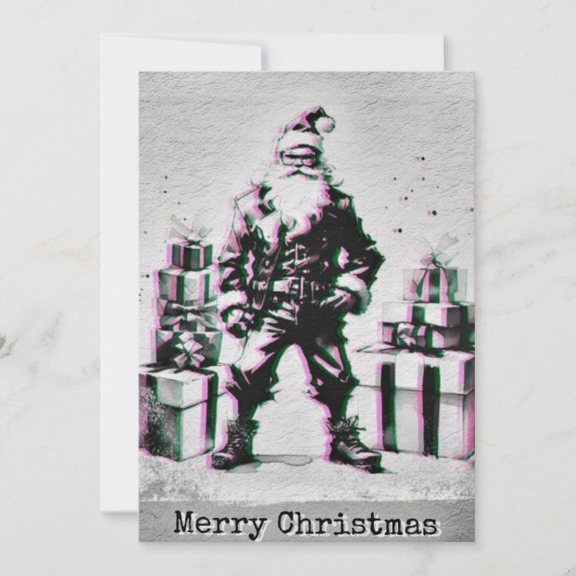 Cartão Navidad Punk (Santa Rosa). (Frente)