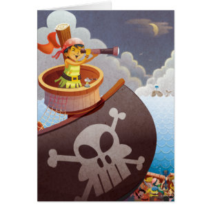 Cartão Navigação com piratas