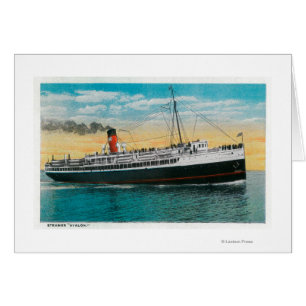 Cartão Navio a vapor "Avalon" na Ilha Papai noel Catalina