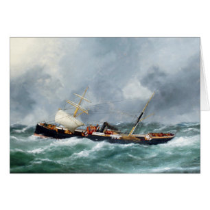 Cartão Navio à vela a vapor Finsbury 1881