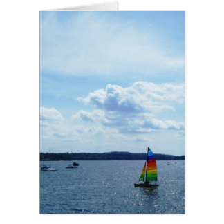 Cartão "Navio à vela no lago Champlain"