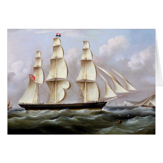 Cartão Navio à vela Woolloomooloo 1850 (Frente Horizontal)