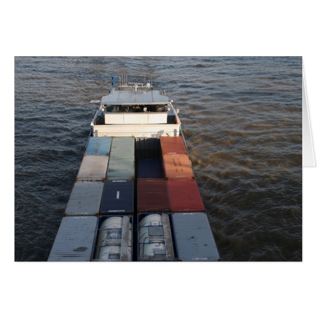 Cartão Navio de carga no Meuse, Roterdão (Frente Horizontal)