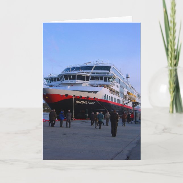 Cartão Navio de cruzeiros norueguês (Frente)