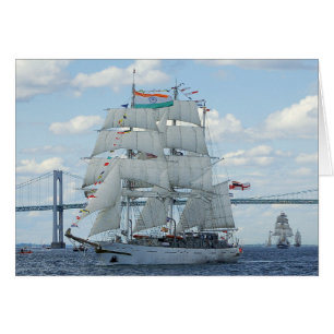 Cartão Navio de treino de Marinho indiano Tarangini