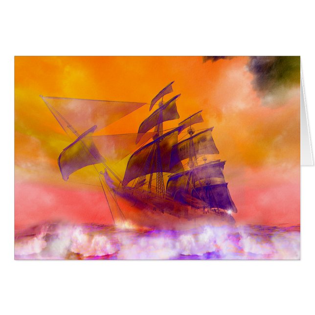 Cartão Navio do fantasma (Frente Horizontal)