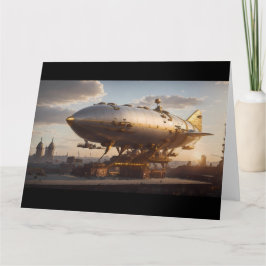 Cartão Navio Steampunk Neo-Victorian Acoplado