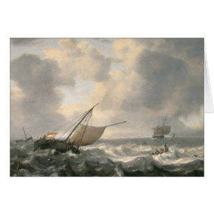 Cartão Navios em um mar picado