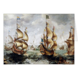 Cartão Navios no mar 1632