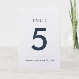 Cartão Navy Ampersand | Número da Mesa (Dobrado)