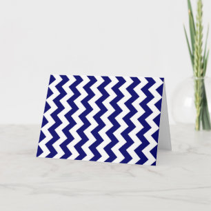 Cartão Navy and White Zigzag