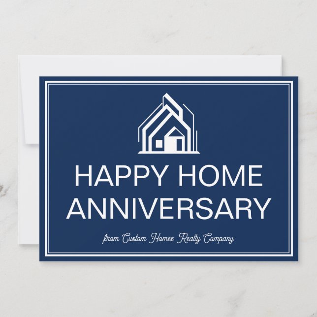 Cartão Navy Blue Real Estate Business Custom Marketing (Frente)