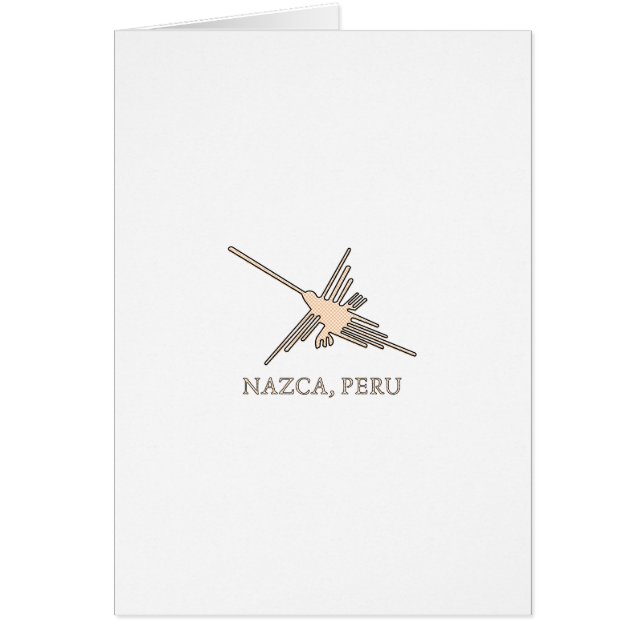 Cartão Nazca Hummingbird Geoglyph Newsprint (Frente)