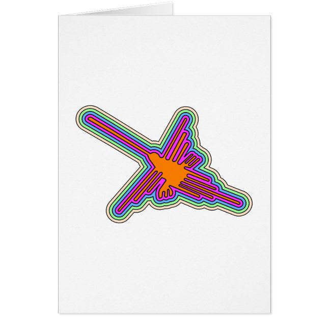 Cartão Nazca Hummingbird Peru Drawing (Frente)