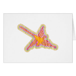 Cartão Nazca Lines Hummingbird com efeito de papel rugoso