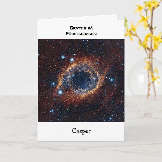 Cartão nebula de aniversário de nome personalizado (Flor Amarela)