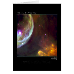 Cartão Nebulosa da bolha - NGC 7635 Telescópio Hubble