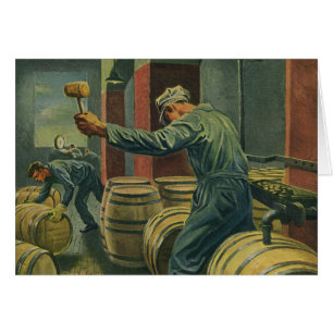 Cartão Negócio do vintage, fazer do vinho que arrolha