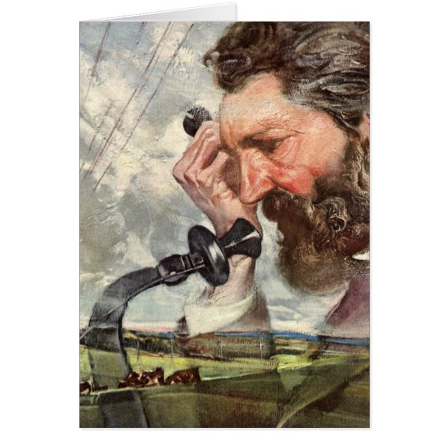 Cartão Negócios Antigos, Telefone Alexander Graham Bell (Frente)