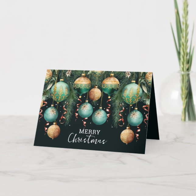 Cartão Negócios de Enfeites de Natal para Árvore Chic (Frente)