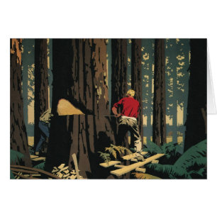 Cartão Negócios Vintage, Indústria Madeireira Floresta de