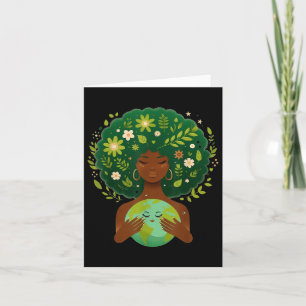 Cartão Negra Verde Depois do Dia da Mãe Terra Gaia Salve