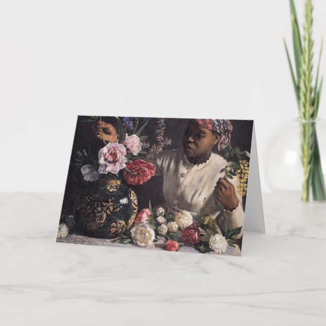 Cartão Negress com peônias (Frente)