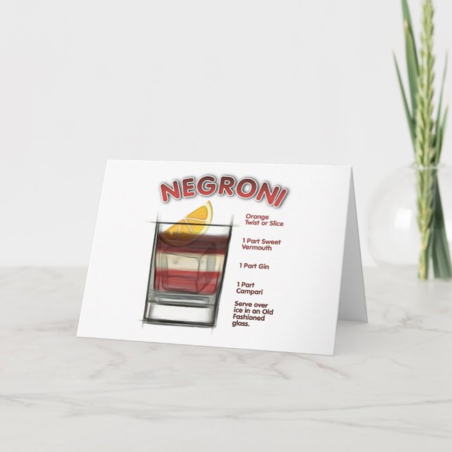 Cartão NEGRONI Cocktail Recebe Arte (Frente)