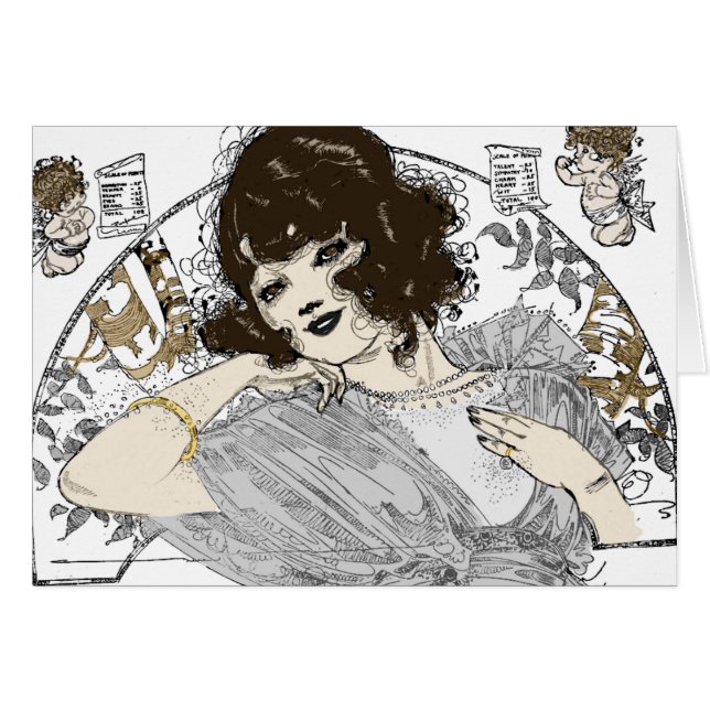 Cartão Nell Brinkley's Vivacious Flappers #11 (Frente Horizontal)